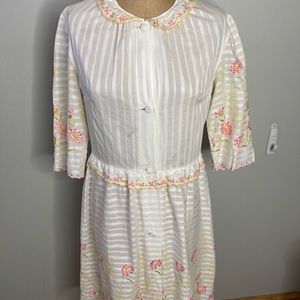 Gorgeous Vintage Cotton Dubarry Spring Embroidered Dress